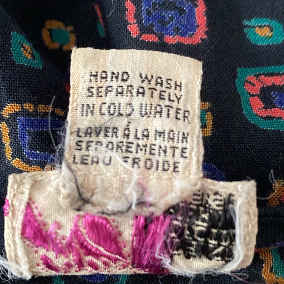 Vintage Gypsy Pier 1 Clothing Long Sleeve Geometric 80’s Print Mini Dress Size S - Picture 12 of 12